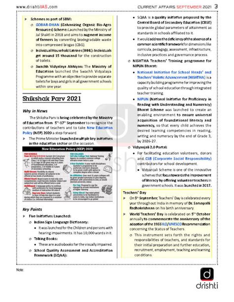 Drishti Ias Monthly Current Affairs Consolidation September Part I