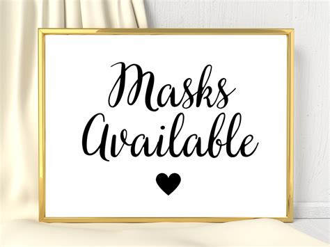 Masks Available Sign Social Distancing Instant Download | Etsy