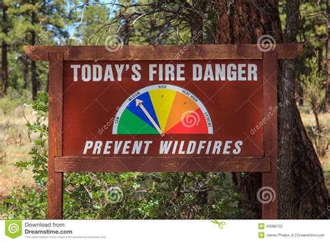 Forest Fire Danger Sign Stock Photo Image Of Wildfires 43086752