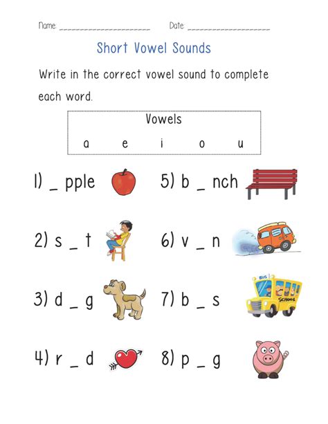 Vowel Sounds Vowel Worksheets Preschool Phonics Vowel Worksheet