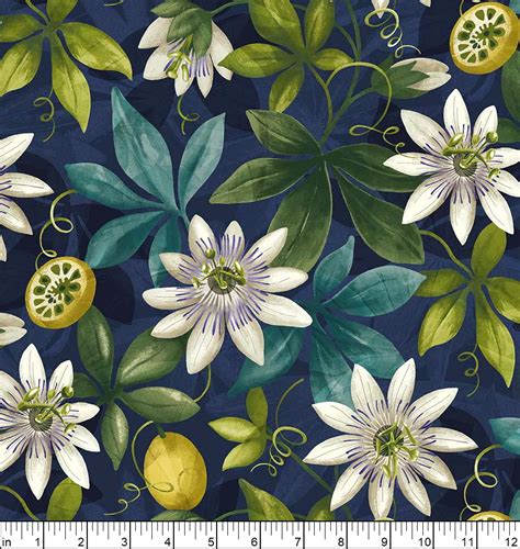 Northcott Passion Passion Floral Navymulti Fabric Utopia