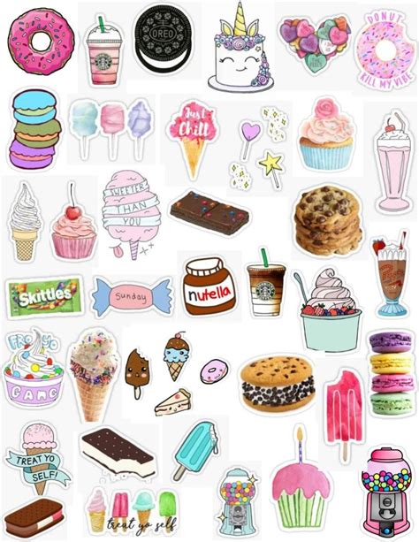 Cute Tumblr Food Dessert Sticker Pack Donut Sticker Starbucks Sticker