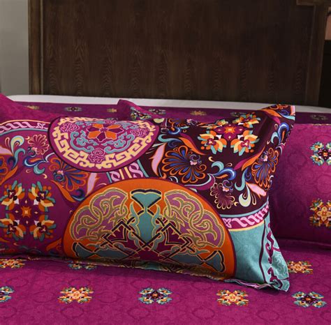 pink bohemian oriental mandala bedding quilt duvet cover