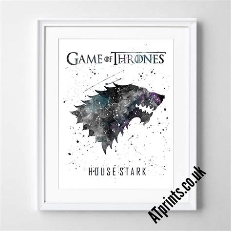 Game Of Thrones Watercolour Art Print House Stark In 2020