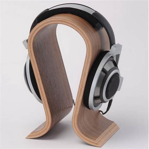 Classic Wooden Headphone Headset Stand Walnut Finish