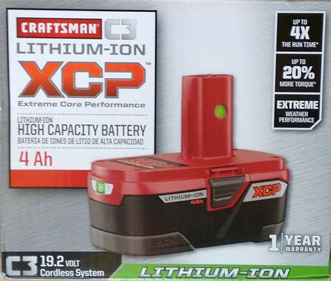 Craftsman C3 192 Volt Xcp High Capacity Lithium Ion Battery Pack