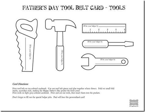 AngelStreetMom ToolBeltCard2of2 Templates Fathers Day Cards Father