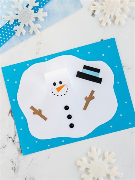 Paper Melted Snowman Craft Made To Be A Momma
