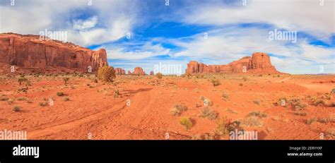 Panoramic Picture Of Monument Valley Stock Photo Alamy