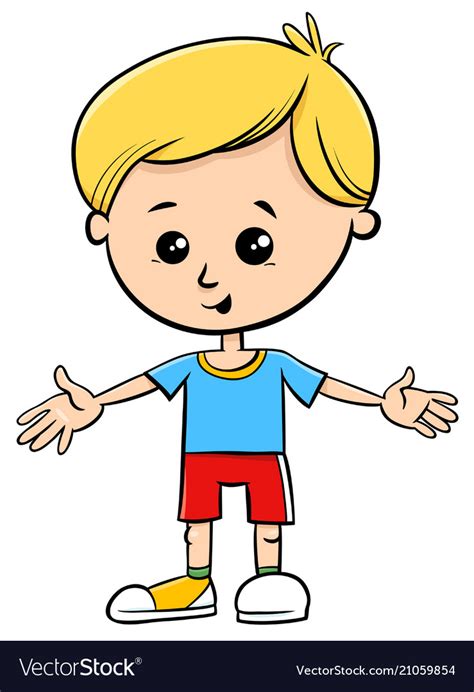 Cute Little Boy Cartoon Kid Character Royalty Free Vector