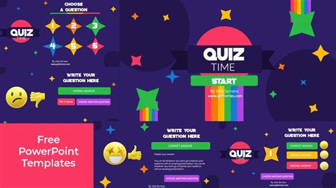 Free Quiz Powerpoint Template Interactive And Animated With 3d Emojis