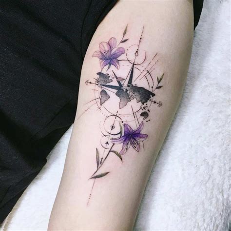 70 Compass Tattoos For Wanderlust Warriors Straight Blasted Lily