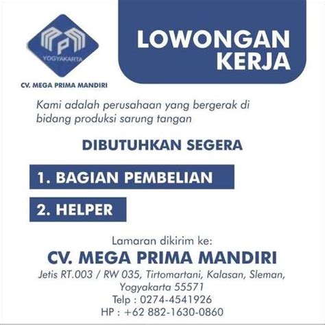 Lowongan kerja hari inisalah satu lowongan yang dibuka adalah admin marketing, staff sekertaris. Loker Supir Serabutan Sleman - Berita Lowongan Kerja ...