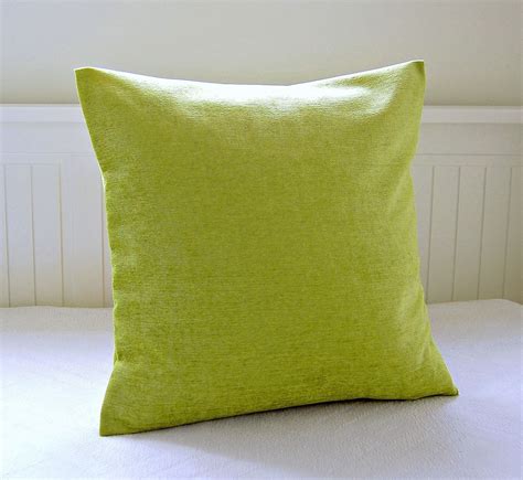 Lime Green Accent Cushion Cover Velvet Chenille 14 16 Inch Etsy