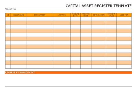 Asset Register Template Free Printable Templates