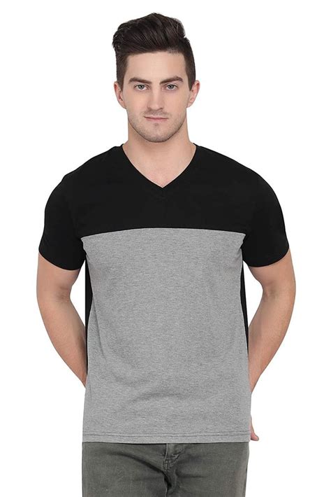 Plain Men Black Cotton V Neck T Shirt V Neck Collar At Rs 200piece In