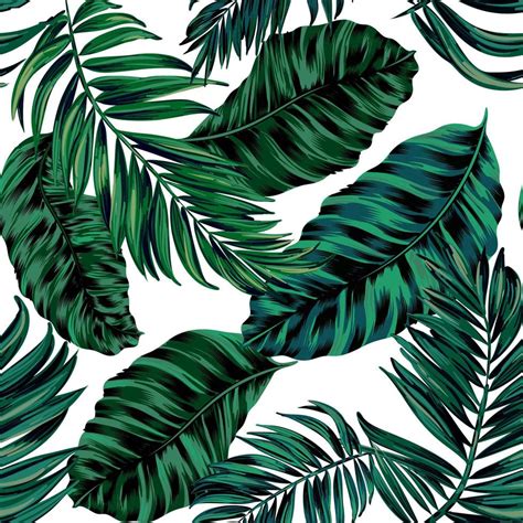 Tropical Leaves Seamless Pattern Vector Art Icons And Graphics For Free Download