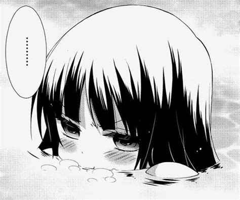 Anime Manga Cute Girl Blush Love Black And White We Heart