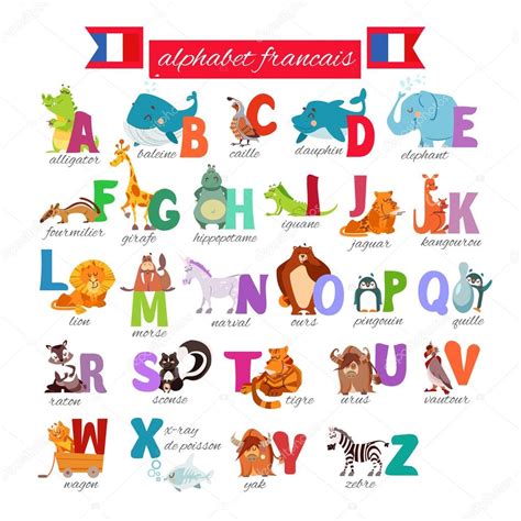 Alphabet Illustré Français Avec Animaux Vecteur Par ©funnyclay 103122228