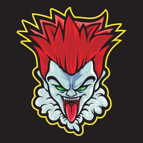 Premium Vector Crazy Clown Esport Logo Illustration
