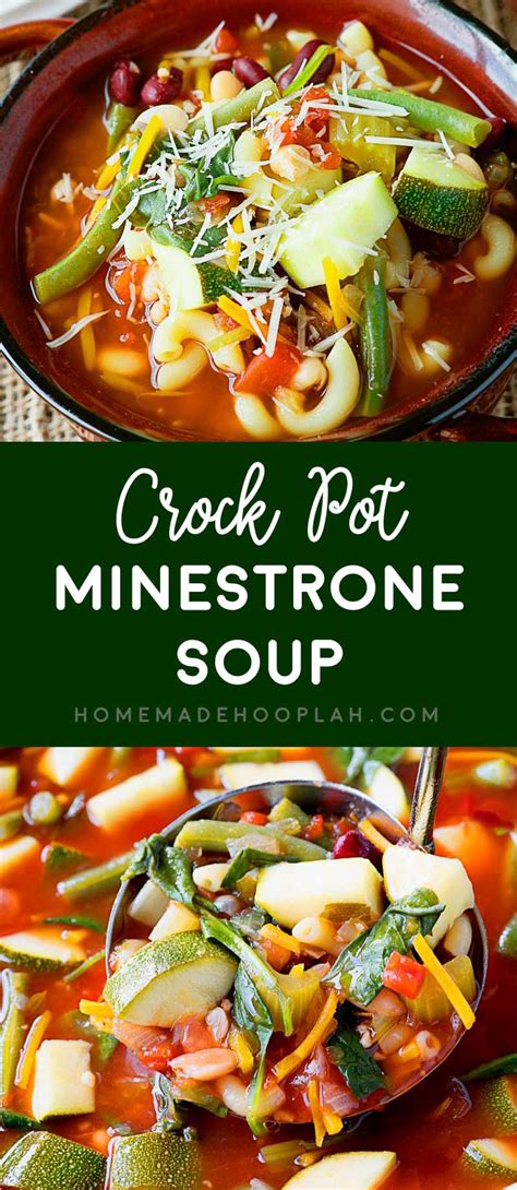 2 tablespoons butter or margarine 1 zucchini, 1/4″ slice 1 yellow squash, 1/4″ slice 2 carrots, thinly sliced 1 1/2 cups mushrooms, fresh, sliced 1 package broccoli, frozen, cuts 4 green. Crock Pot Minestrone Soup - Homemade Hooplah