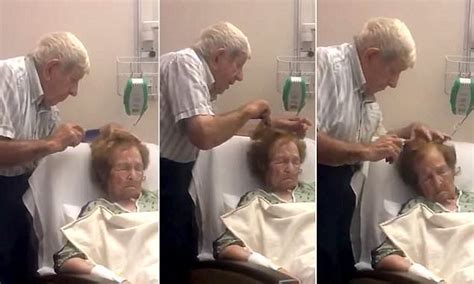Elderly Man Carefully Combs His Sick Wifes Hair Daily Mail Online
