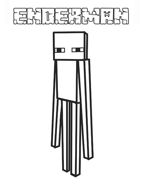 47 Minecraft Coloring Page Enderman Info Https Coloring Draw