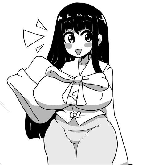 Rule 34 1girls Big Breasts Black And White Black Hair Boobs Clothed Female Happy Hime Cut