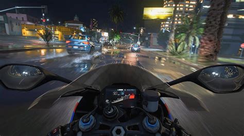 Gta 5 Pov 4k Riding Bmw S1000rr Motorcycle In Rain At Night On Nvidia