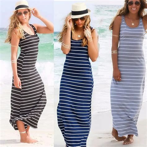 Sexy Women Summer Boho Long Maxi Dress Beach Sleeveless Tank Dresses