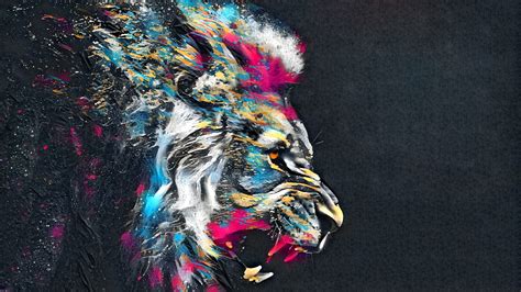 1920x1080 Abstract Artistic Colorful Lion Laptop Full Hd