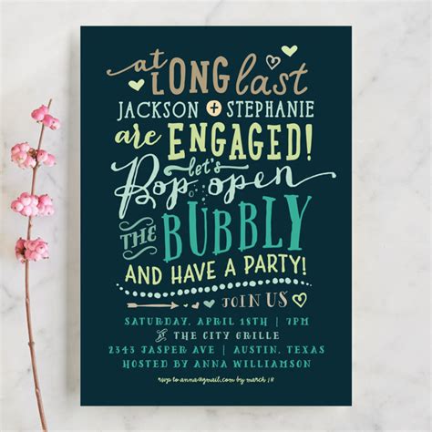 Bubbly Engagement Party Invitations By Rebecca Bowen Minted