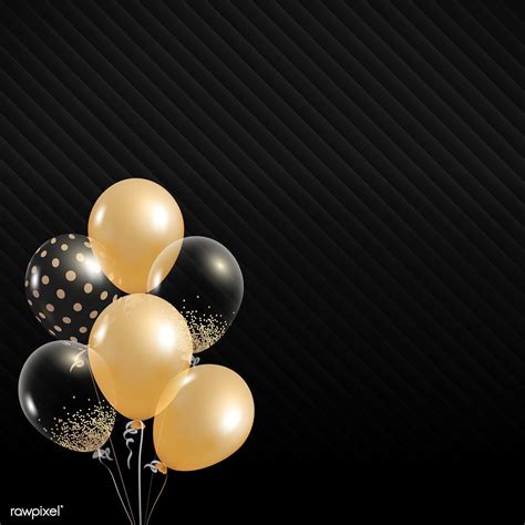 Elegant Balloons Design Vector On Black Background Free Image By