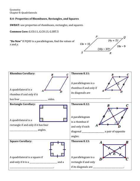Uv = b and wx = 5tu=<l2. If Each Quadrilateral Below Is A Square Find The Missing Measures / Answered Directions If Each ...
