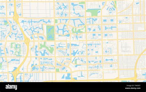 Il Vettore Vuoto Mappa Di Pembroke Pines Florida Stati Uniti D