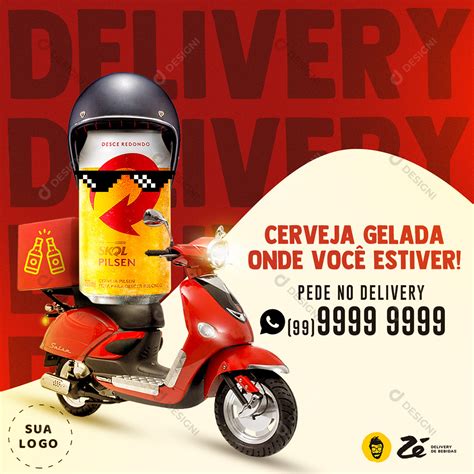 Delivery de Bebidas Cerveja Social Media PSD Editável download Designi