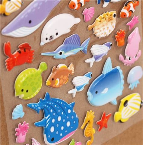 Cute 3d Sponge Sticker Book Set With Sea Animals Modes4u