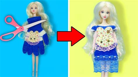 Diy Barbie Dresses With Glove 👗😙 Diy Barbie Clothes Life Hacks Youtube