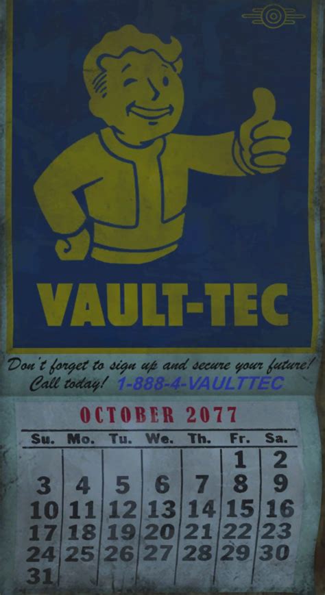 I Want The Vault Tec Calendar Any Help Rfallout
