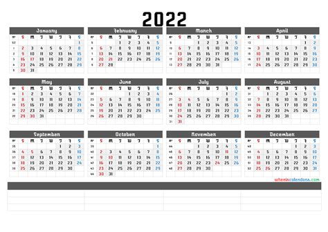 2022 Printable Yearly Calendar With Week Numbers Premium Templates Porn Sex Picture