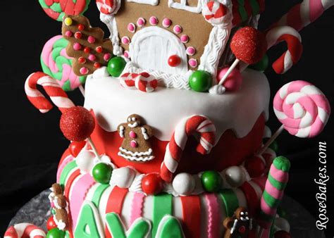Merry christmas & happy new year. Gingerbread House Christmas Birthday Cake Close | Rose Bakes