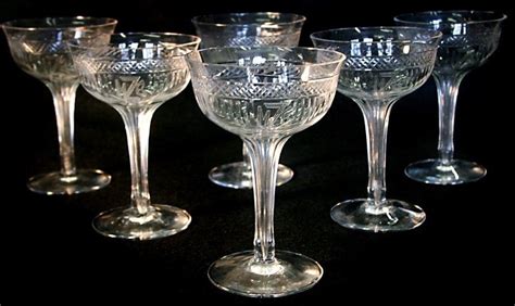 vintage crystal hollow stem champagne glasses monogram mzb or