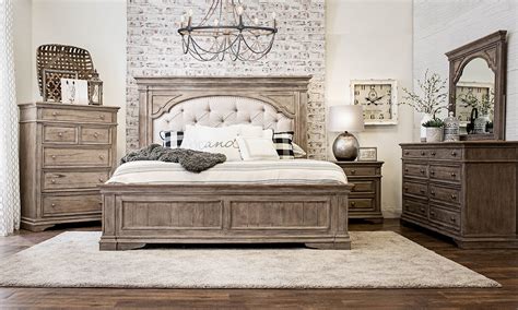 No exchange, return, service or refund is allowed on mismatched bedding purchased. Highland Park Driftwood 5-Piece Upholstered King Bedroom ...