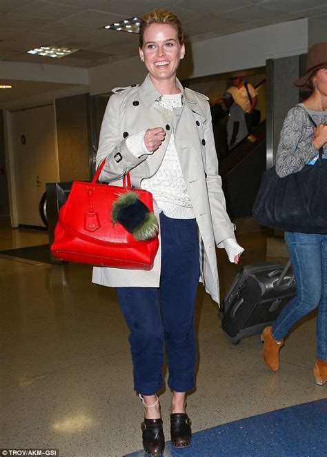 Alice Eve Shows Off Flawless Complexion As She Arrives Make Up Free In