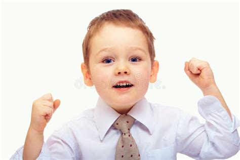 Baby Boy Expressing Achievement And Success Stock Photo Image Of
