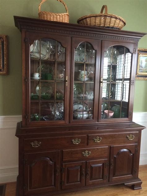 Three doors reveal shelves for dishes, glasses, flatware, and more. I Have Thomas P Beals Dining Room Table, 6 Queen Ann ...