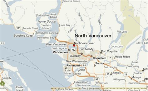 5 maps of north vancouver physical satellite road map terrain maps. North Vancouver Location Guide