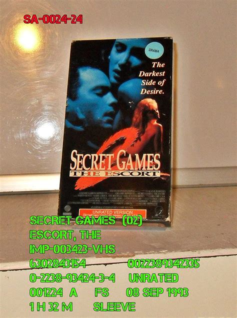 Amazon Com Secret Games 2 The Escort VHS Martin Hewitt Marie