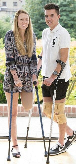 Amputee Lady Paraplegic Mobility Aids Crutches Cover Up Legs