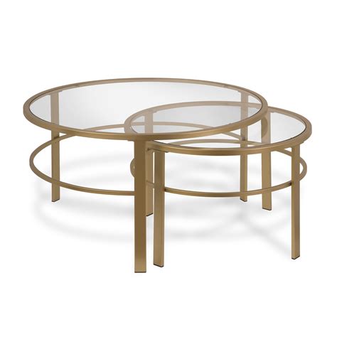 Millie Glass Nesting Coffee Tables Clear Glass Nesting Coffee Table